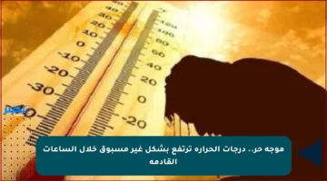 موجة حر.. درجات الحرارة ترتفع بشكل غير مسبوق خلال الساعات القادمة